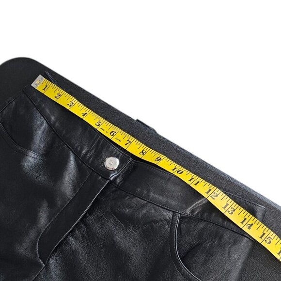 St. John Sport Vintage 100% Leather Straight Boot Pant, TALL INSEAM, Size 6, NWT - Picture 3 of 10